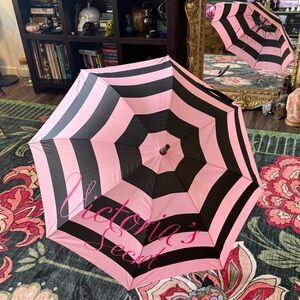 Victoria's Secret Black and Pink Umbrella